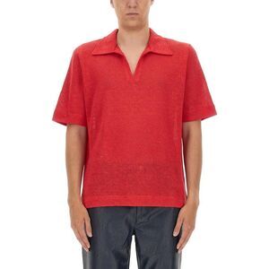 SEFR Men's Knit Polo Shirt Men RED Shirts